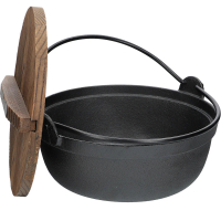 【KitchenCraft】木蓋鑄鐵鍋 24cm(鑄鐵湯鍋)