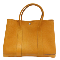 【二手名牌BRAND OFF】HERMES 愛馬仕 黃色 Togo牛皮 Garden Party 36 手提包 X刻 補色