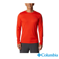 Columbia 哥倫比亞 官方旗艦 男款- UPF30涼感快排長袖上衣-橘紅(UAE60830AH / 2023年春夏)