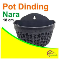 Pot Dinding Nara 18 & 20 cm plastik keranjang rotan coklat putih hitam tembok pohon bulan phalaenops