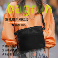 【Bagrun】軍風撞色補給袋(隨身小包 貼身包 斜背機能小包 街頭軍事工裝包)