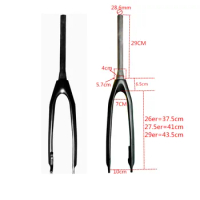 BALUGOE carbon fiber mountain bike taper fork 26/27.5/29 "1-1/2" disc brake hard front MTB fork