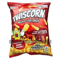 Camilan Makanan Ringan Snack Twist Corn Extrudat Twistko Jagung Bakar, Yoritos Ayam Bakar, Corn Roas