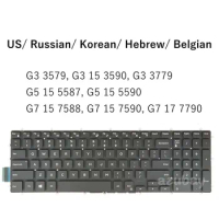 US Russian Korean Hebrew Belgian AZERTY Keyboard for Dell G3 15 3579 3590 G3 3779, G5 15 5587 5590, G7 15 7588 7590, G7 17 7790