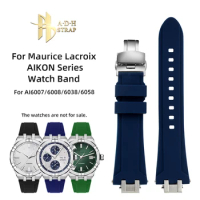 Special Waterproof Silicone Watch Strap For Maurice Lacroix Aikon AI6007/6008/6038/6058 Men's Watch Band