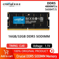 Crucial DDR5 Laptop RAM 16GB 24GB 32GB 48GB 5600MHz 4800MHz SODIMM for Laptop Computer Dell Lenovo Asus HP Memory Stick