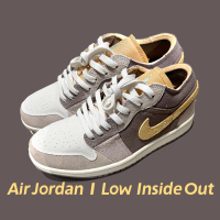 【NIKE 耐吉】Air Jordan 1 Low Inside Out 松果棕黃 麂皮 男鞋 DN1635-200(Jordan 1)