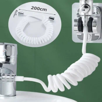 1pc Spring Shower Hose 2/3/5/8m White Spring Flexible Retractable Hose For Shower Head Toilet Bidet Shower Water Pipe Water