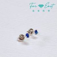 FAR EAST Jewellery K金耳環-藍寶石(四爪)