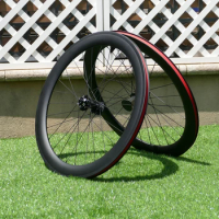 Ultra Light Clincher Wheelset 60mm Full Carbon Road Cyclocross Bike Wheelset Disc Brake Quick Release Front QR / Rear QR 135mm
