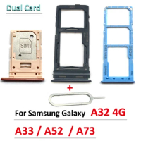 Dual Card SIM Card SD Tray Slot Chip Drawer Holder Replacement Part For Samsung A32 4G A33 A52 A73 + Pin