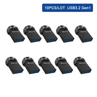 10PCS/LOT Original SanDisk Ultra Fit USB 3.2 Gen 1 Flash Drive 16GB 32GB 64GB 128G 256GB 512GB Mini Pen Drive High Speed U Stick