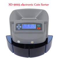 XD-9005 electronic Coin Sorter Can Separate The Euro/Dollar Coin Sorter With Clear Sensor With Auto Row Advancement