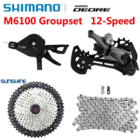 SHIMANO DEORE M6100 1x12 Speed Derailleur Groupset MTB Mountain Bike M6100 Shift Lever Rear Derailleur Sunshine Cassette 50T 52T
