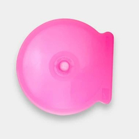 TOPLA CD Case Bulat / Kerang Tempat Kaset Bening Kotak Mika CDKR Pink