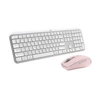 【Logitech 羅技】MX Keys S無線智能鍵盤 白 + MX Anywhere 3S無線行動滑鼠 玫瑰粉