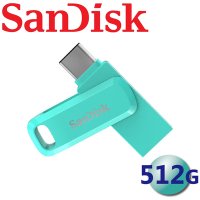 SanDisk 512GB Ultra Dual Drive Go USB Type-C USB3.1 雙用隨身碟-湖水綠