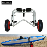 Portable Folding Trolley Kayak Carrier Cart with Removable Wheels and Aluminum Rubber Universal Canoe Hand Cart