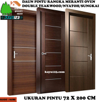 DAUN PINTU MINIMALIS 72x200 CM DOUBLE TEAKWOOD / NYATOH / SUNGKAI #186