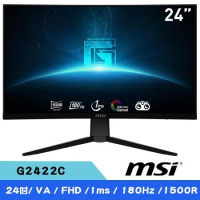 MSI微星 G2422C 24吋 FHD曲面廣色域電競螢幕(VA/1500R/180Hz/1ms)