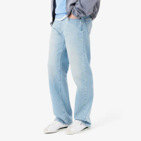 【LACOSTE】男裝-多口袋直筒靛藍牛仔長褲(藍色)