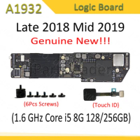 New 820-01521-A/02 for Apple Macbook Air 13" A1932 Logic Board Motherboard w/ Touch ID Core i5 1.6GHz 8GB 128/256GB EMC3184