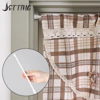 Adjustable Curtain Rod Metal Curtain Rod Holder Without Drilling Curtain Stick Shower Rod Wardrobe Bracket Extendable Stick