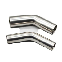 Automobile Exhaust19/25/38/51/63/76Mm Pipe Outer Diameter Butt Welding 45 Degree Elbow 304 Stainless Steel Sanitary Pipe Fitting