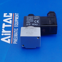 亞德客 3V2-08電磁閥三口二位三通換向閥氣閥DC24v AC220V 3V2-08