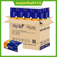 Giấy ăn rút táo Mylan thùng 20 gói, Giấy ăn rút Mylan quả táo 4 lớp mềm mịn cao cấp 【Mới 2025】 【Đang