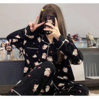 Hello Kitty Pajamas Spring Autumn Long Japanese Cartoon Can Be Worn Outside Casual Wear