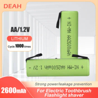 1-4PCS 2600mah 1.2V NI-MH AA Rechargeable battery with welding tabs For Philips electric shaver razor toothbrush battery
