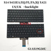 100%New US UK For Asus VivoBook S14 S433EA S433EQ S433FL S433FA S433JQ X421 laptop keyboard backlight G1AS19G50U 0KNB0-2801US00