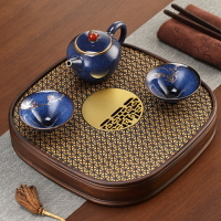 盛水茶盤竹制小號嵌入式單層茶海功夫茶具實木大號茶臺托盤套裝