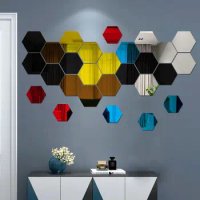 Simple Nordic 3D Wallpaper Acrylic Mirror Surface Wall Sticker Living Room Bedroom Decoration House Renovation Decor DIY Design