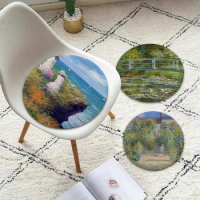Famous Claude Monet Decorative Fabric Cushion Non-slip Living Room Sofa Decor Students Stool Tatami Office Chair Cushions