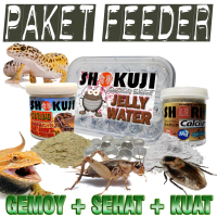 PAKET FEEDER JELLY WATER + GUTLOAD + KALSIUM MAKANAN MINUMAN JANGKRIK KECOA DUBIA ULAT HONGKONG JERM