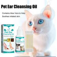 30ml Cleansing Insect Oil Remove Mites Ear Cleaning Keep Canals Clean Cat Ear Deodorant Oil Anti-ticks for Pet Cleaning Supplies