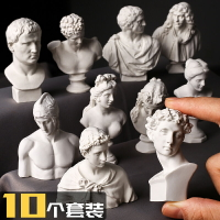 10個裝美術樹脂小石膏頭像迷你模型素描頭像維納斯雕像雕塑大衛小衛擺件小號人頭靜物道具小型模具畫室人像柱