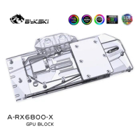 Bykski Water Block Use for AMD Radeon RX6800 / 6800XT RDNA2 Reference Edition GPU Card / Full Cover Copper Radiator / RGB Light