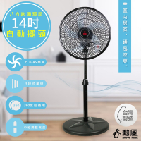 勳風 集風式14吋立體擺頭電風扇/立扇/循環扇(HF-B1408)360度八方吹