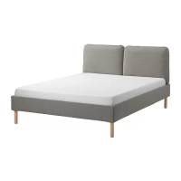SAGESUND 雙人軟墊式床框, 棕色, 含luroy床底板條