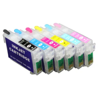 T0781 78 refillable ink cartridges for Epson R260 R280 R380 RX580 RX595 RX680 Artisan 50 t0771
