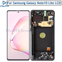 AMOLED For Samsung Galaxy Note 10 lite Lcd N770F with Frame Display Touch Screen Digitizer For note10 lite LCD