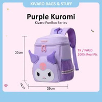 Kivaro FunBox Series Tas Anak TK Paud Perempuan Umur 2-5 Tahun 13inch Warna Ungu | 867 Purple Kuromi