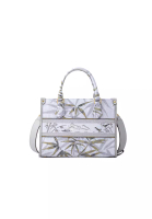 FION Bamboo Jacquard with Cow Leather Crossbody &amp; Shoulder Bag
