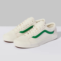 【VANS 官方旗艦】Style 36 男女款米白色/草綠色條紋滑板鞋