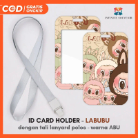 (N008) NAME TAG KARAKTER LABUBU DENGAN TALI GANTUNGAN JEPIT LEBAR 1.5CM / CARD HOLDER / NAME TAG ID 