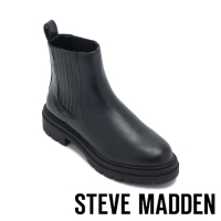 【STEVE MADDEN】MERCURY 側拼接平底短靴(黑色)