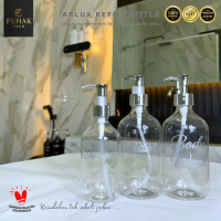 ARLUX BOTOL REFILL 500 dan 300 ml Body Wash, Shampoo, Conditioner - CLEAR- Pump SILVER